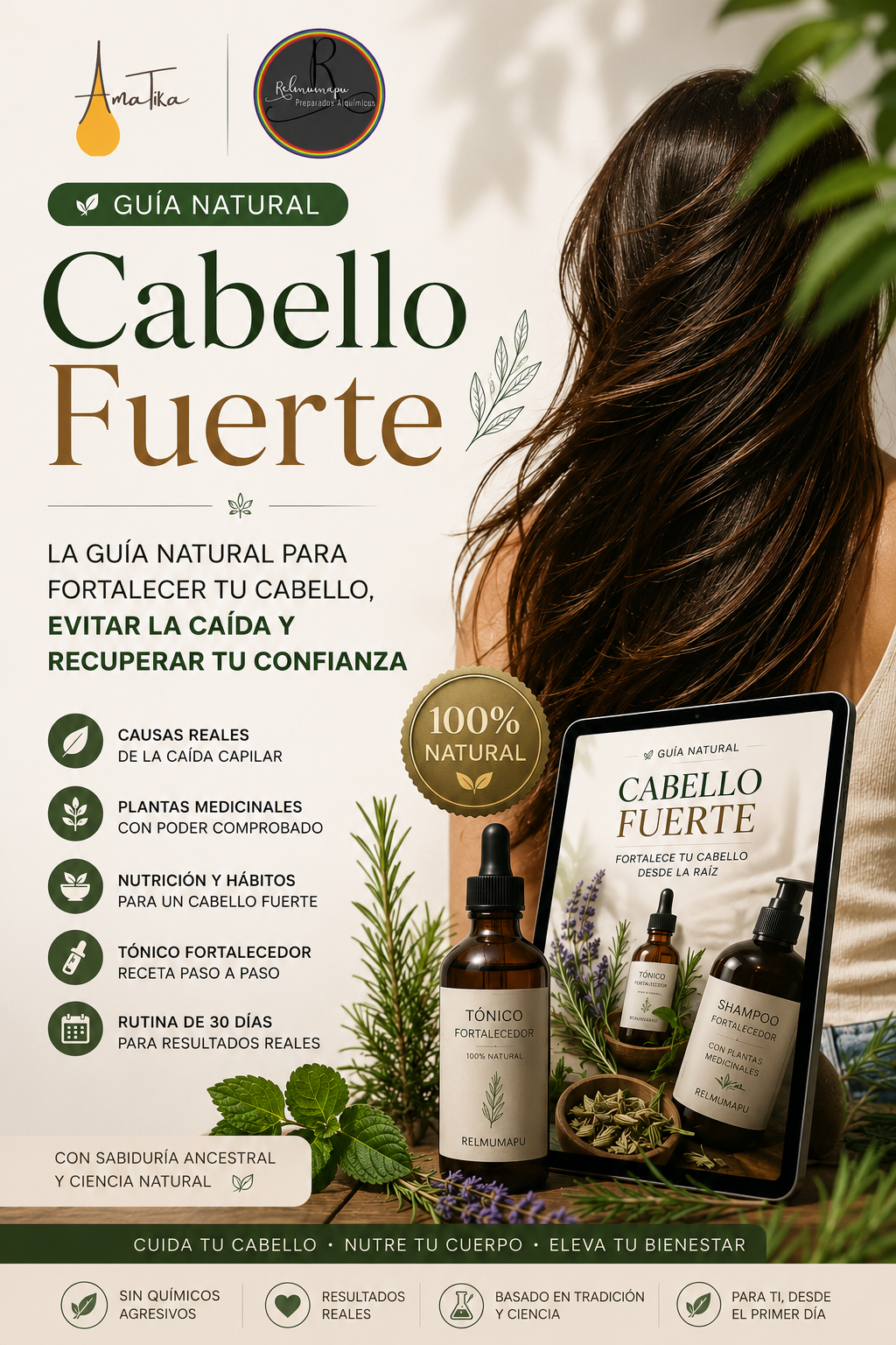 Guía Natural para Fortalecer tu Cabello, evitar la caída  y Recuperar tu Confianza